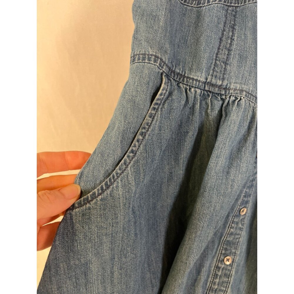 Express Womens Denim Button-Front Mini Dress Size S With Pockets - Picture 7 of 10
